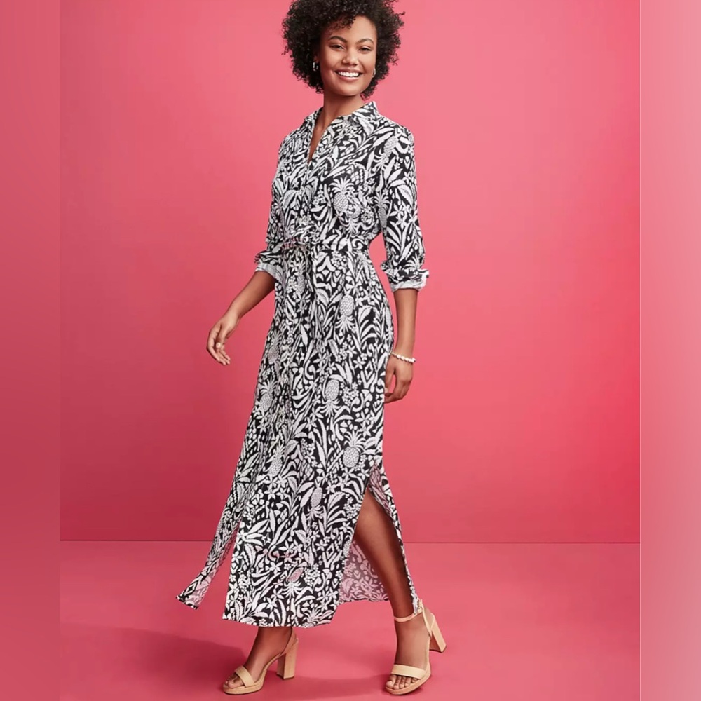 Ann Taylor LOFT Pineapple Print Dress - Picture 3 of 5